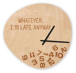Dřevěné nástěnné hodiny - Přijdu pozdě