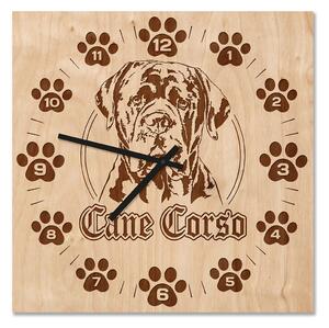 Dřevěné nástěnné hodiny - Cane Corso