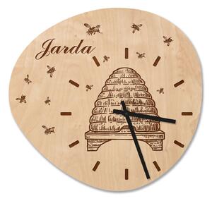 Dřevěné nástěnné hodiny - Včelař