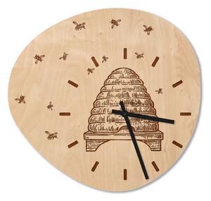 Dřevěné nástěnné hodiny - Včelař
