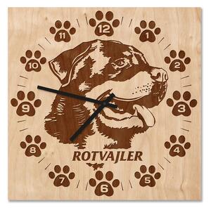 Dřevěné nástěnné hodiny - Rotvajler