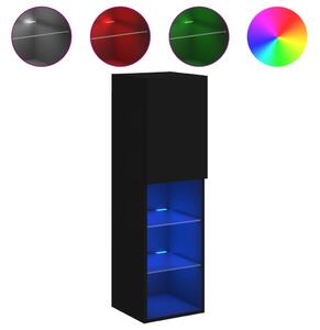 TV skříňka s LED osvětlením černá 30,5 x 30 x 102 cm