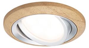 Paulmann 92240 Lanati Coin, dřevěná bodovka s hliníkem, 1x6W LED 2700K, prům. 8,4cm