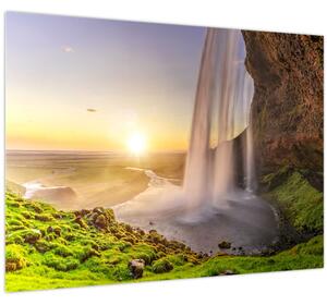 Obraz - Seljalandsfoss zpoza nitra jeskyně (70x50 cm)