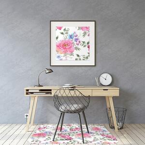 Podložka pod kancelářskou židli růžové květy