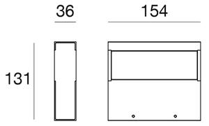 Linea Light CA040DWHMDI Regolo V2 160 Bi, bílé nástěnné svítidlo, LED 17W 2700K, šířka 15,4cm