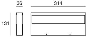 Linea Light CA042DBBMDI Regolo V2 320 Bi, černé nástěnné svítidlo, LED 35W 2700K, šířka 31,4cm