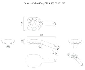 Oltens Driva EasyClick sprchová hlavice chrom-bílá 37102110