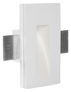 Linea Light 60920W70 Gypsum_WF, obdélníkové zapuštěné svítidlo do stěny ze sádry, 2W LED 3000K, 13x7cm