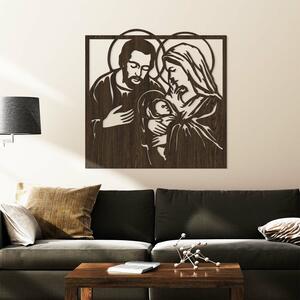 DUBLEZ | Dřevěná dekorace - Josef a Maria s Ježíškem