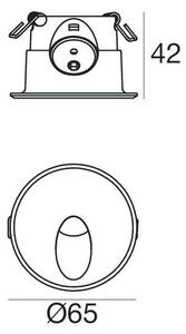 Linea Light 87988W70 Quara_R, cortenové zápustné LED svítidlo do stěny, 1x2W 3000K, průměr 6,2cm, IP65