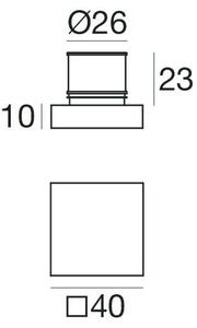 Linea Light 92262W00 Sand, čtvercové dekorativní LED svítidlo, 1x1W LED v teple bílé barvě světla, prům. 4cm, IP65