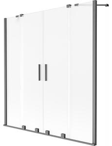 Mexen, Mexen Velar Duo parawan nawannowy 2-skrzydłowy rozsuwany 160 x 150 cm, szron, gun gray szczotkowany - 896-160-000-32-66