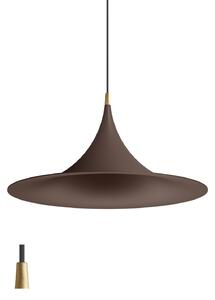 Linea Light CA025ADUEZZ Morgana, hnědé závěsné svítidlo se zlatým prvkem, 1x22W E27, průměr 47,8cm