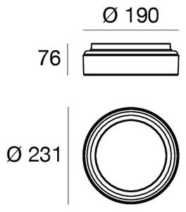 Linea Light CA076DWHMDD Iside, bílé stropní/nástěnné svítidlo, 10W LED 2700K, prům. 23,1cm