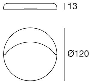 Linea Light 76092W07 Envelope_R orientační svítidlo na 24VDC, povrchová montáž, 4W LED 3000K, tm. šedá, průměr 12cm, IP66