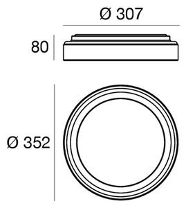 Linea Light CA077DBBMDD Iside, černé stropní/nástěnné svítidlo, 24W LED 2700K, prům. 35,2cm