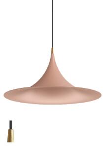 Linea Light CA025AEUEZZ Morgana, broskvové závěsné svítidlo se zlatým prvkem, 1x22W E27, průměr 47,8cm