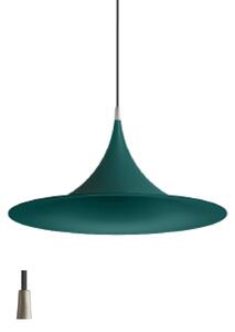 Linea Light CA025AGKEZZ Morgana, tyrkysové závěsné svítidlo s niklovým prvkem, 1x22W E27, průměr 47,8cm