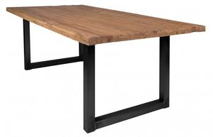 Jídelní stůl masiv recyklovaný teak Maximus 180x100 černé kovové nohy