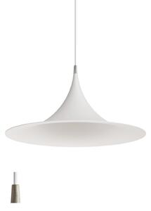Linea Light CA025AKWEZZ Morgana, bílé závěsné svítidlo s niklovým prvkem, 1x22W E27, průměr 47,8cm