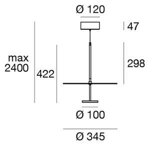 Linea Light CA086DGBMDI Stilo_P, závěsné svítidlo pro nepřímé osvětlení, 13W LED 2700K, bílá/tyrkysová, prům. 34,5cm