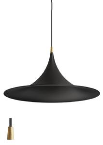 Linea Light CA025AUBEZZ Morgana, černé závěsné svítidlo se zlatým prvkem, 1x22W E27, průměr 47,8cm