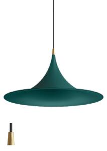 Linea Light CA025AGUEZZ Morgana, tyrkysové závěsné svítidlo se zlatým prvkem, 1x22W E27, průměr 47,8cm