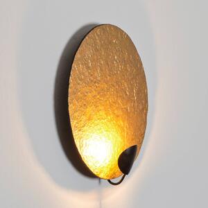 Nástěnné svítidlo LED Traversa, lesklá zlatá, Ø 35 cm