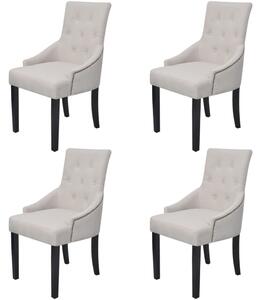 Jídelní židle 4 ks krémově šedé textil