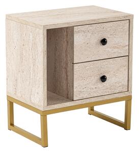 Noční stolek Glimmer Travertine