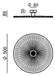 Linea Light CA023ABBEZZ Doge_S, moderní černé stropní/nástěnné svítidlo, 1x22W E27, průměr 50cm