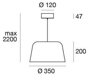 Linea Light CA054DBBMDD Delfi_P, moderní závěsné svítidlo, 13W LED 2700K, černá, průměr 35cm