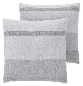 Livarno® Potah na polštář Renforcé, 50 x 60 cm, 2 kusy (pruhy/šedá) (100411838002)