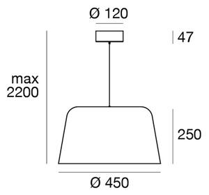 Linea Light CA055DBBMDD Delfi_P, moderní závěsné svítidlo, 20W LED 2700K, černá, průměr 45cm