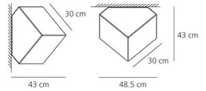 Artemide 1293010A Edge 30, bílé designové nástěnné/stropní svítidlo, 1x12W LED E27, výška 43cm, IP65