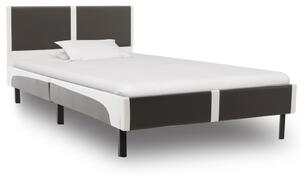 Rám postele šedo-bílý umělá kůže 90 x 200 cm