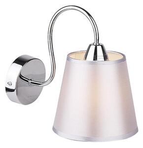 Moderní nástěnná lampa LUK - 1xE14, 40W, chromovaná / šedostříbrná