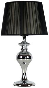 Moderní kulatá stolní lampa GILLENIA - 1xE27, 60W, chromovaná / černá