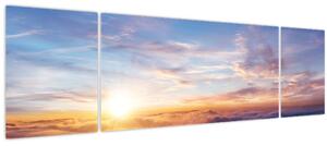 Obraz - Západ slunce nad mraky (170x50 cm)