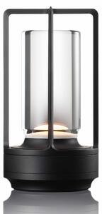 Ambientec Turn+ Aluminium Black, bateriová lampička z černého hliníku, LED 1900-2400K dotykové stmívání, Ø8,9x16,5cm, IP66