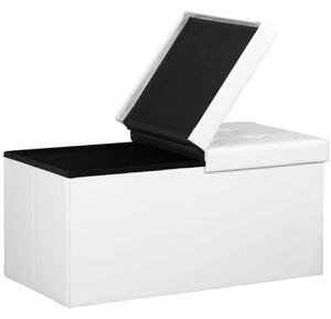 FurniGO Úložný box s vyklápěcím víkem 80x40x40cm - bílý