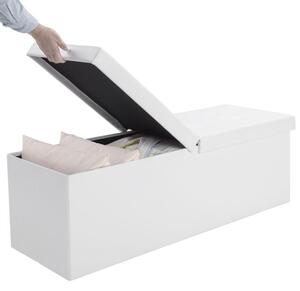 FurniGO Úložný box s vyklápěcím víkem 80x40x40cm - bílý
