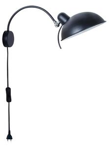 Nástěnná čtecí lampa s vypínačem NORA - 1xE14, 40W, černá