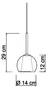 Sikrea 4707 Emy, moderní závěsné svítidlo z ručně foukaného hnědého skla, 1xE14, Ø14cm