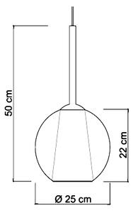 Sikrea 5766 Emy, moderní závěsné svítidlo z ručně foukaného hnědého skla, 1xE27, Ø25cm