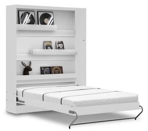 Vertikální sklápěcí postel 140x200 s volitelnou skříní - Bílý lesk