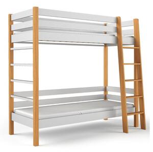 Patrová postel pro děti 80x190 CORNA - dub / bílá