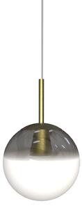 Sikrea 9351 Eva, moderní závěsné svítidlo z ručně foukaného kouřového/bílého skla, 1xE27, Ø18cm