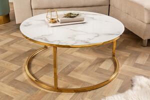 Designový konferenční stolek Latrisha II - 80 cm vzor mramorová imitace